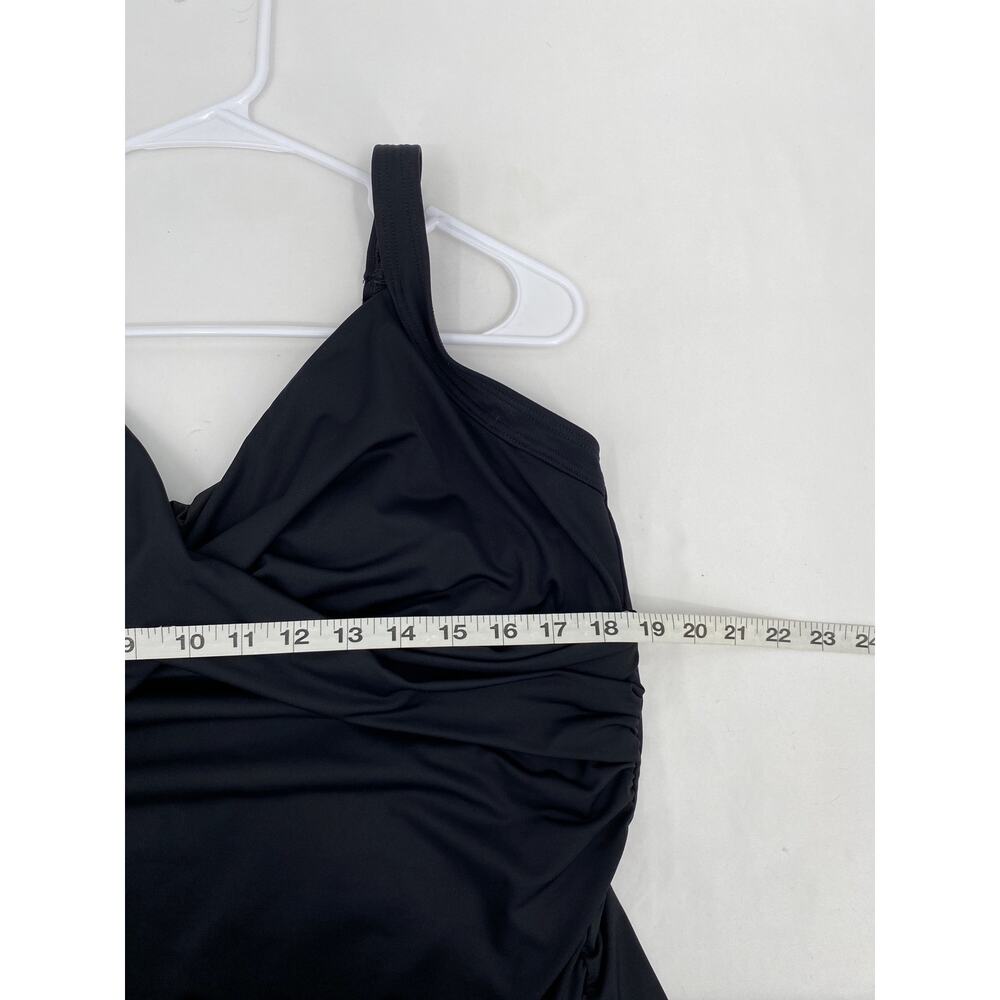 Lands End Women's Chlorine Resistant Wrap Underwire Tankini Swimsuit Top 18 - Picture 10 of 11